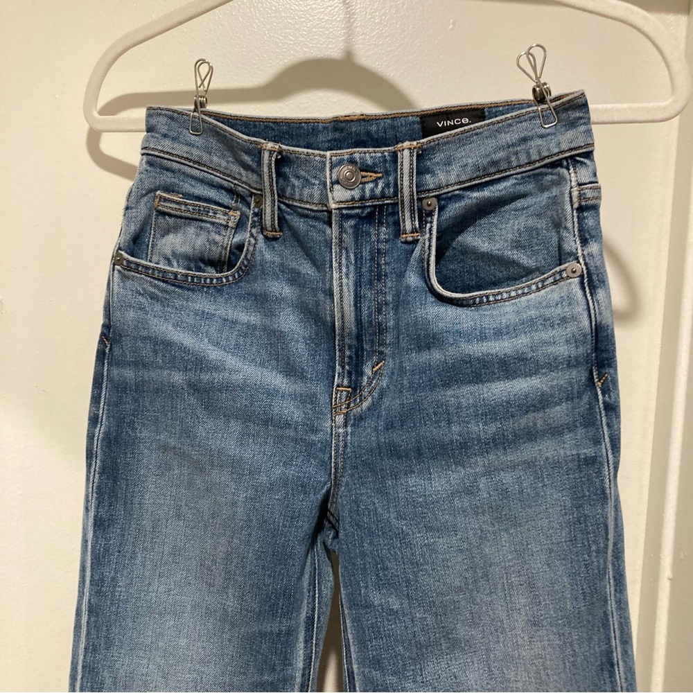 Vince Blue High-Rise Wide Leg Jeans - Picture 5 of 13